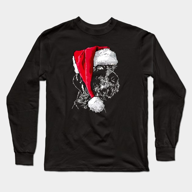 Funny German Wirehaired Pointer Santa Christmas dog mom gift Long Sleeve T-Shirt by wilsigns